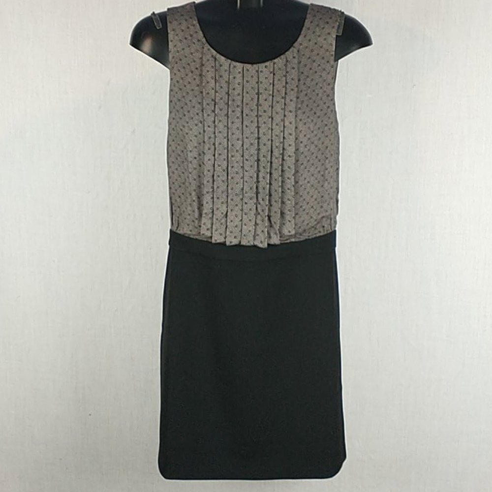 Loft Sleeveless Black & Brown Dress